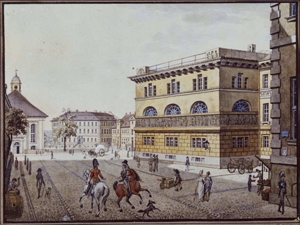 Detail of View of the mint, Berlin by F.A. Calau