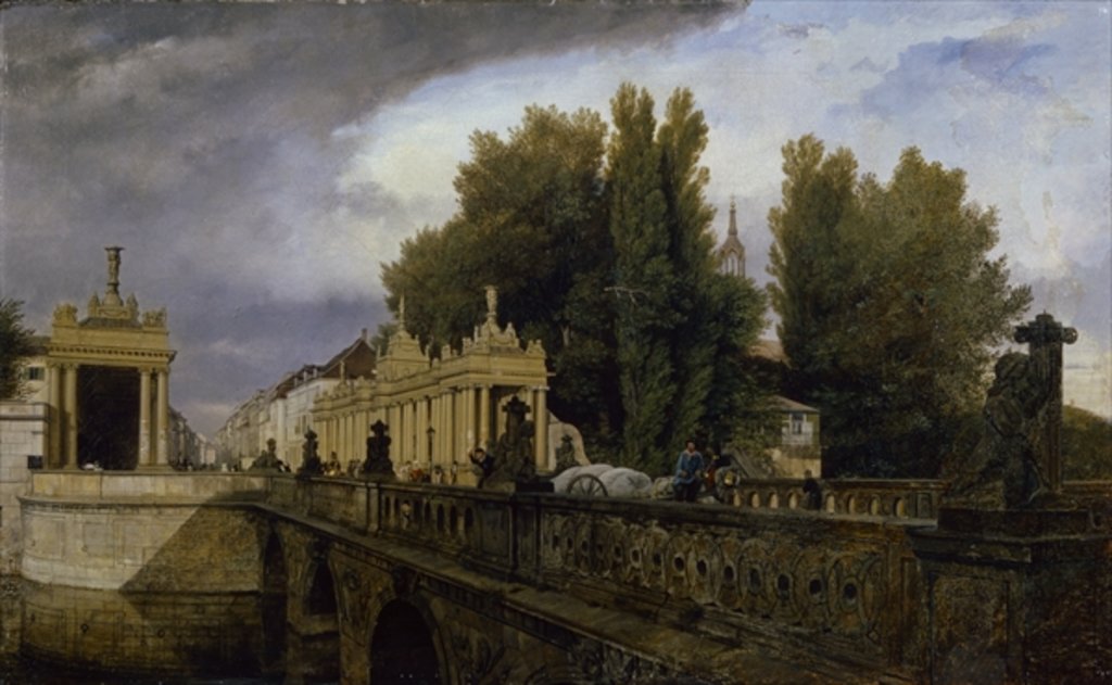 Detail of The Konigsbrucke on Konigsstrasse, Berlin, 1835 by Eduard Gartner