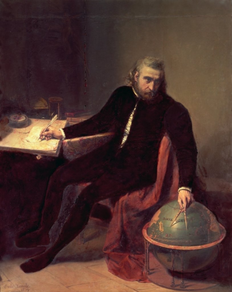 Detail of Christopher Columbus, 1839 by Emile Lassalle