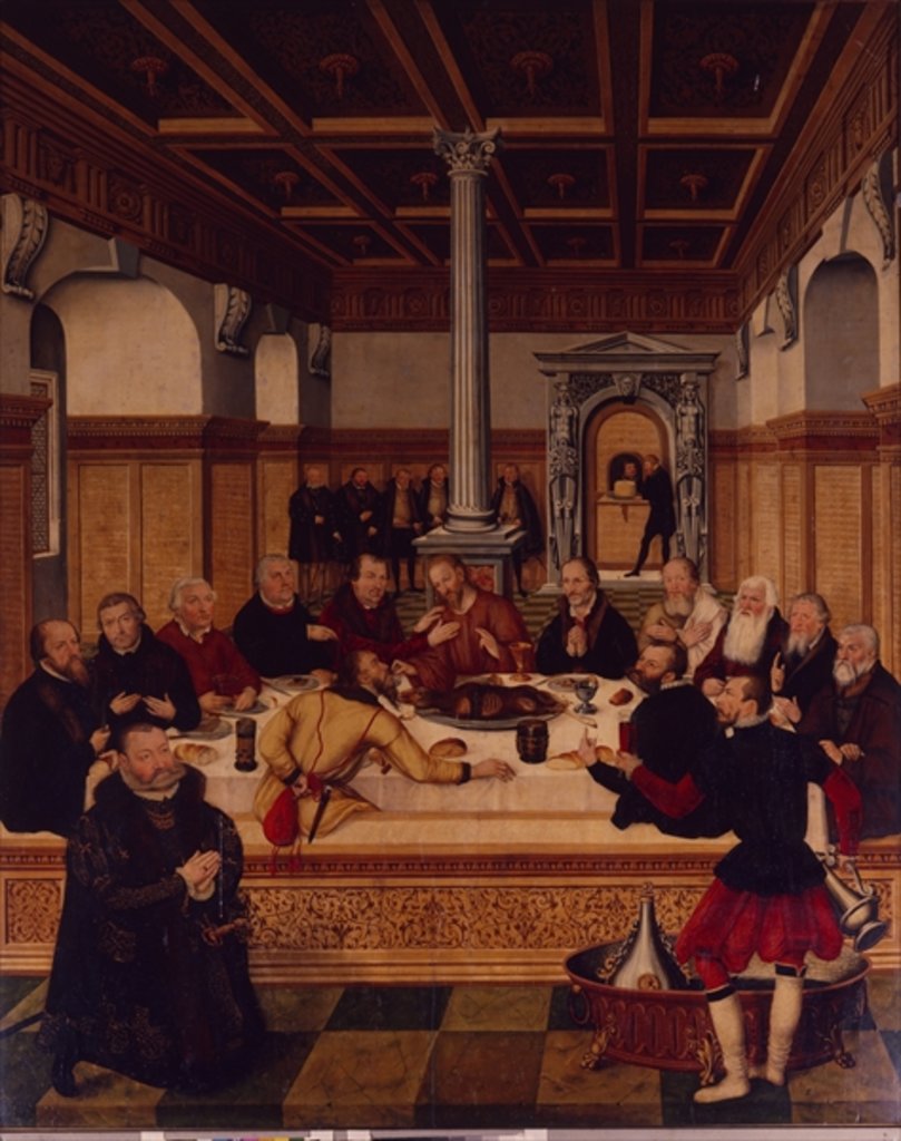 Detail of The Last Supper by Lucas The Elder (studio of) Cranach