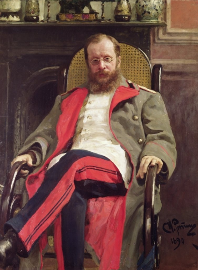 Detail of Portrait of Cesar Cui, 1890 by Ilya Efimovich Repin
