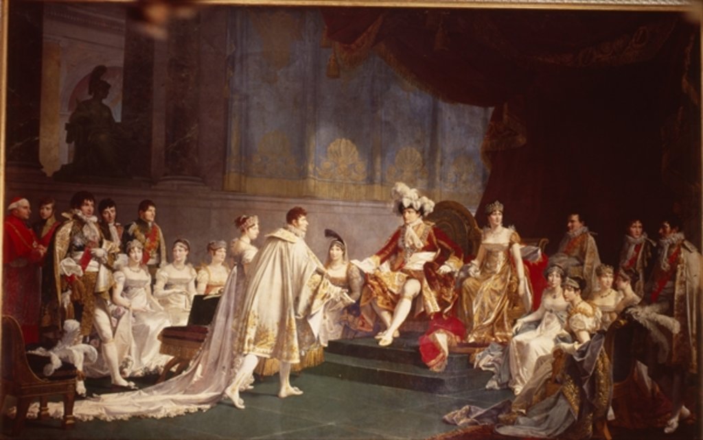 Detail of The espousal of Prince Jerome Bonaparte and Princess Catharina Frederica of Wuerttemberg, in Paris, 22nd August 1807 by Jean-Baptiste Regnault