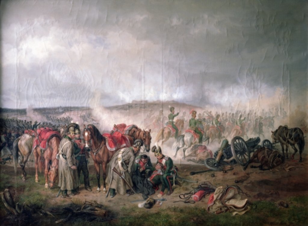 Detail of The death of Count Seinsheim at the Battle of Borodino in 1812, 1862 by Adam Albrecht
