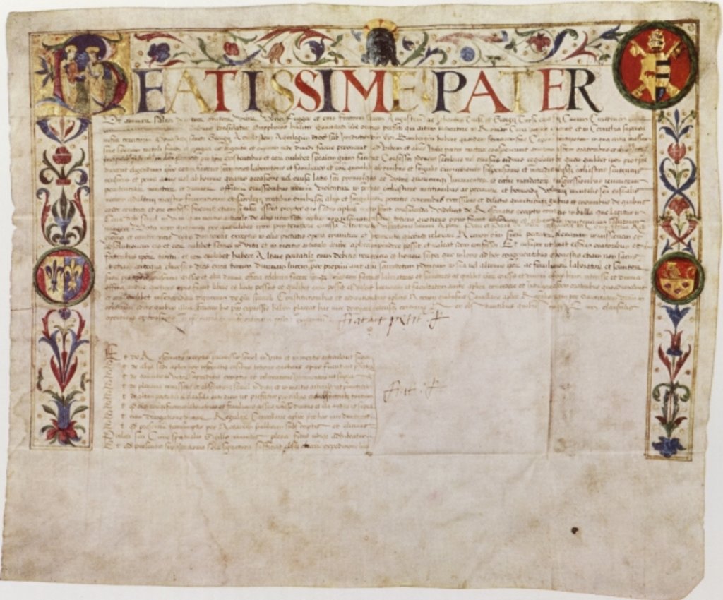 Detail of A petition from the German banking family Fugger to Pope Alexander VI by German School