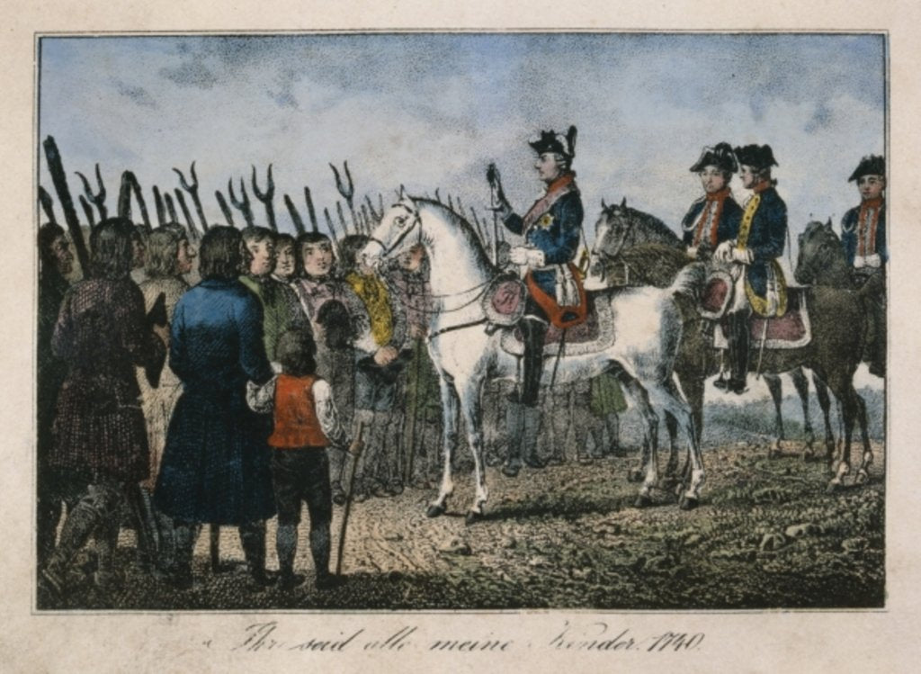 Detail of Frederick the Great with the farmers by German School