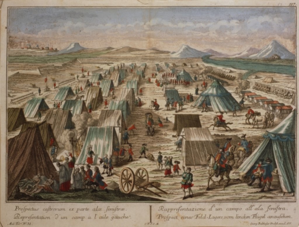 Detail of Military camp, c.1780 by Austrian School