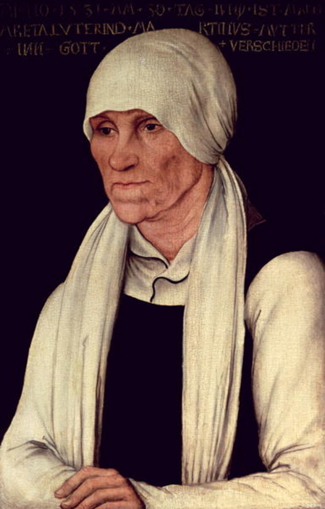 Detail of Margarethe Luther, mother of Martin Luther by Lucas the Elder Cranach