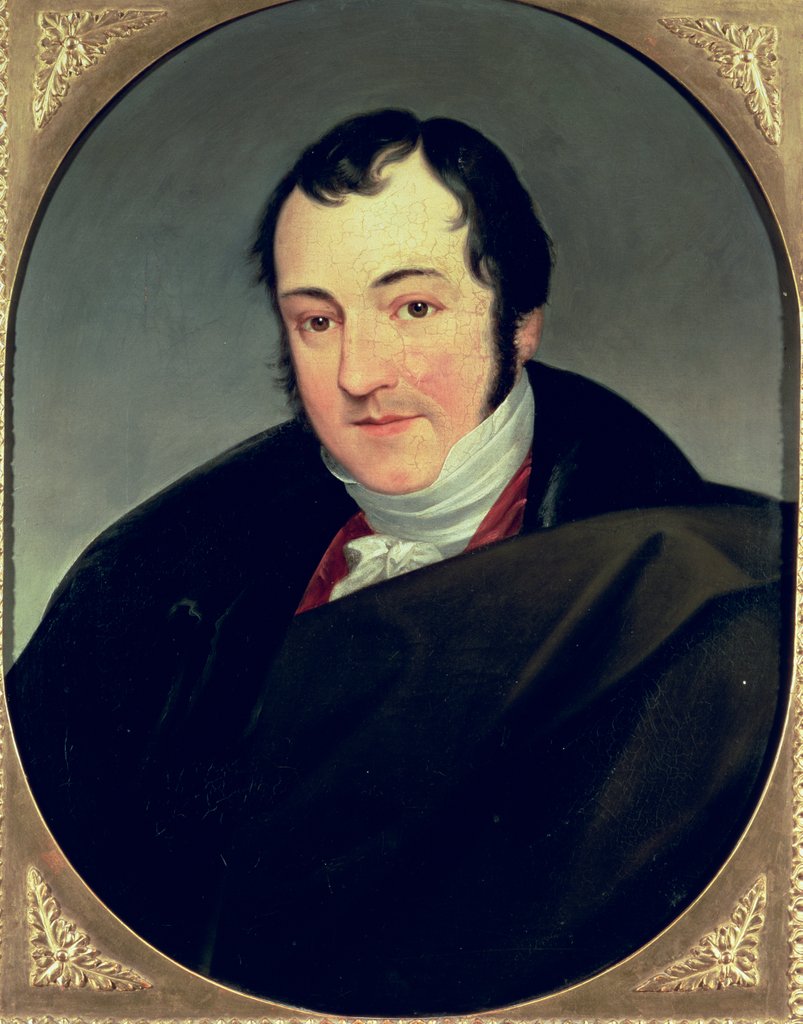 Detail of Portrait of Karl Thomas Mozart, elder son of Wolfgang Amadeus Mozart, c.1840 by Italian School