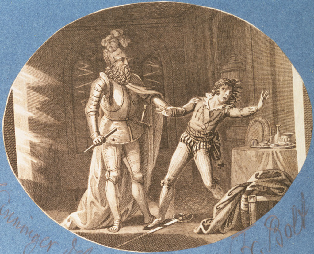 Detail of Don Giovanni and the statue of the Commandantore that has come to life by Austrian School