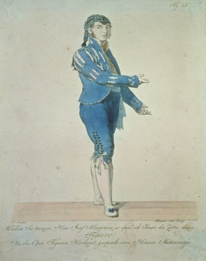 Detail of Figaro, valet to Count Almaviva by Johann Nepomuk Muxel