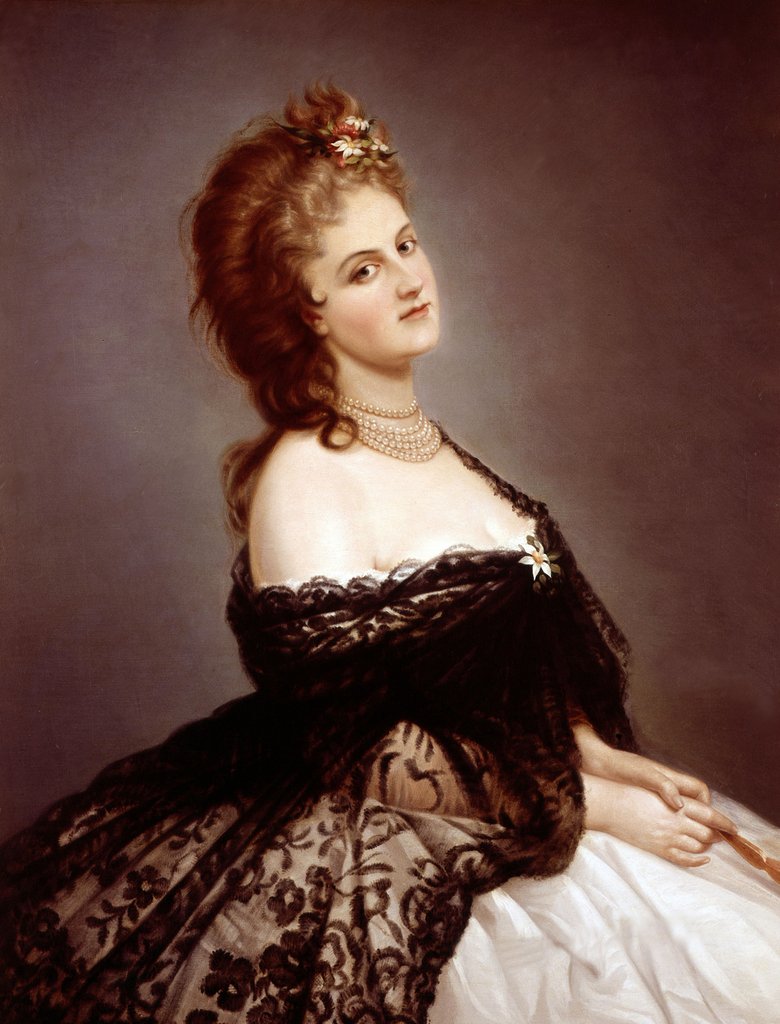 Detail of Virginia Oldoini, Countess of Castiglione, after a photo by Pierre-Louis Pierson, 1862 by Michele Gordigiani