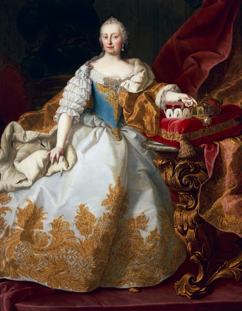 Detail of Maria Theresa, Empress of Austria, 1744 by Martin van Mytens or Meytens
