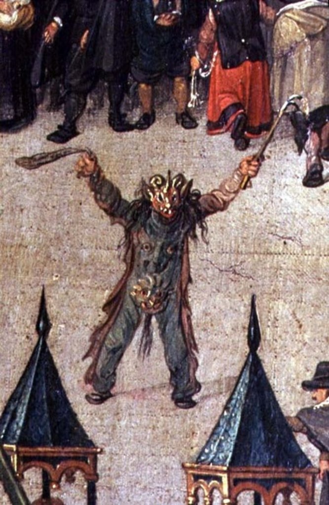 Detail of The Triumph of Archduchess Isabella in the Ommeganck in Brussels on 31st May 1615, detail of a figure in a devil costume, 1615 by Denys van Alsloot