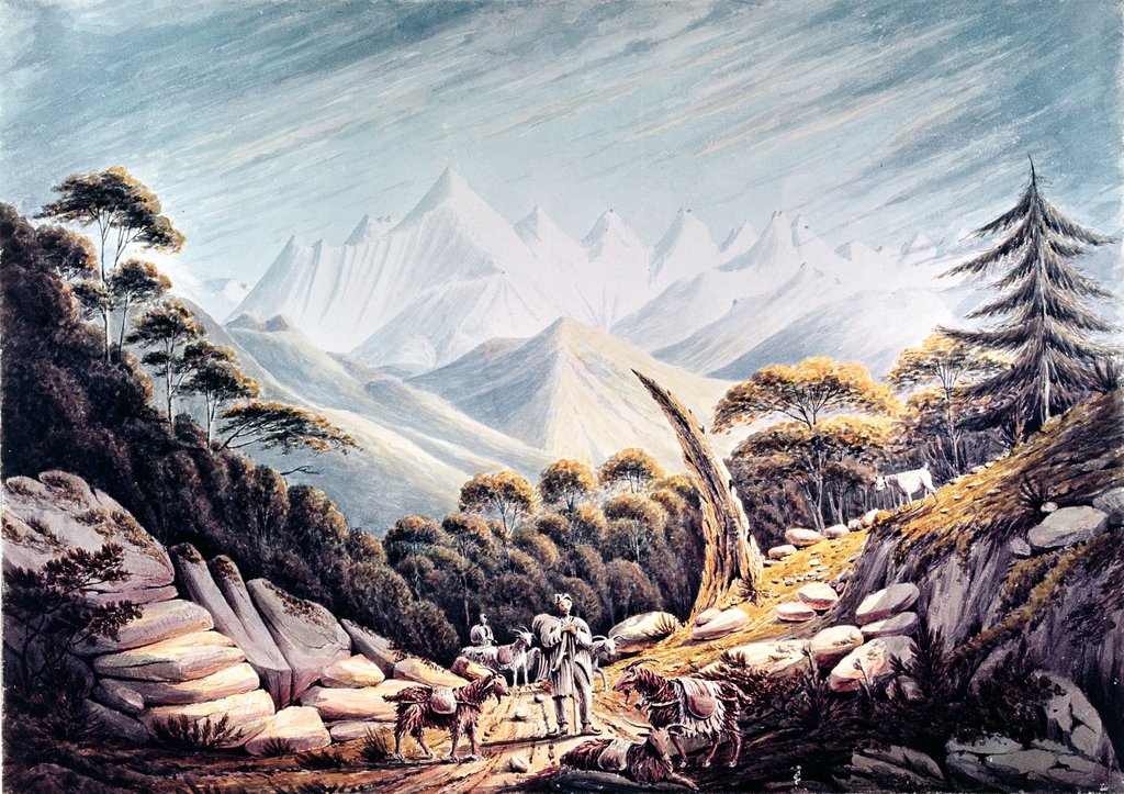 Detail of Nepalese Herdsmen in the Himalayas, 1826 by James Manson