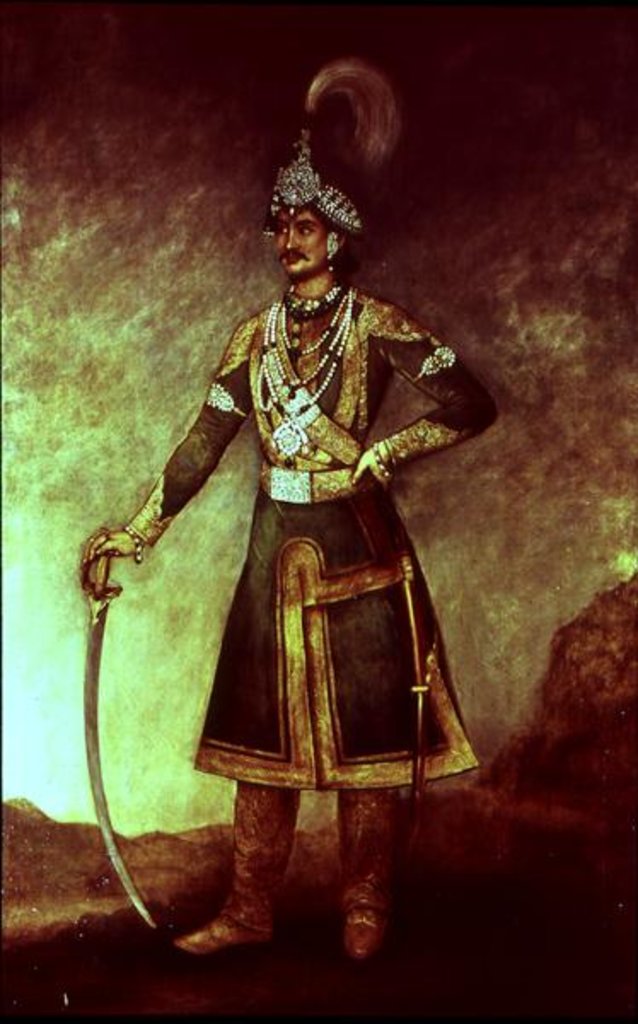 Detail of Portrait of Jung Bahadur Koowar Ranajee by Indian School