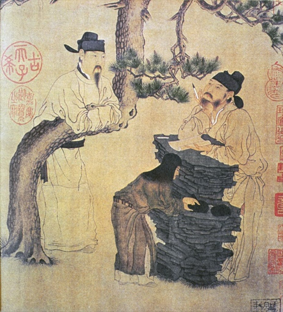 Detail of An Ancient Chinese Poet, facsimile of original Chinese scroll by School Chinese