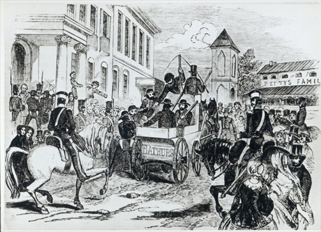 Detail of Arrival of the Government Conveyance at the Colonial Treasury, Sydney, on 21st August 1851 by Marshall Claxton