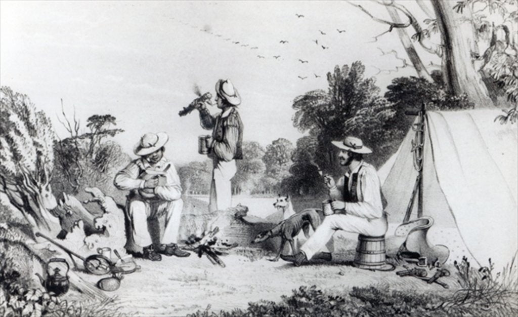 Detail of An exploring party in search of suitable land for a sheep-run, c.1847 by Alexander Denistoun Lang