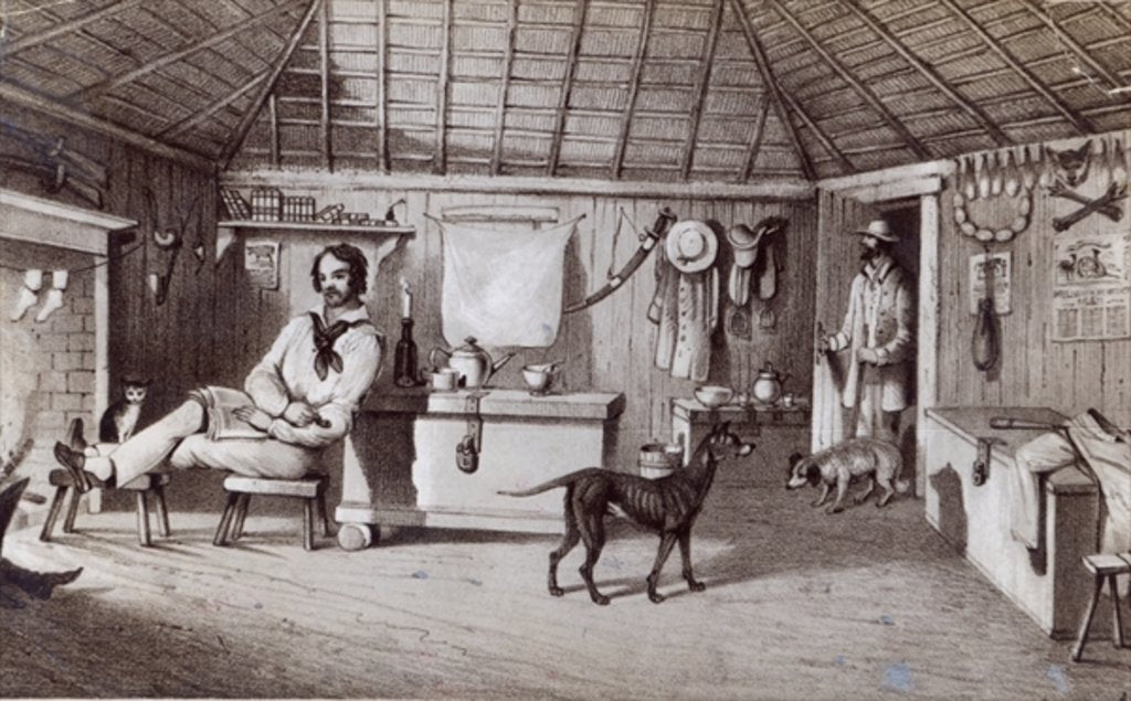 Detail of The Squatter's First Home, c.1847 by Alexander Denistoun Lang