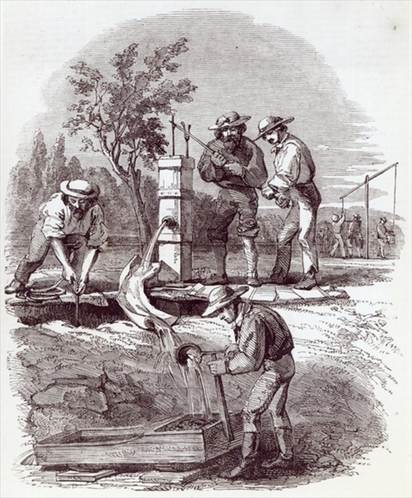 Detail of River-bed claim on the Turon by English School