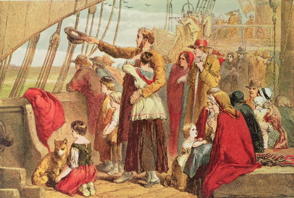 Detail of Last Sight of Old England by John Gilbert