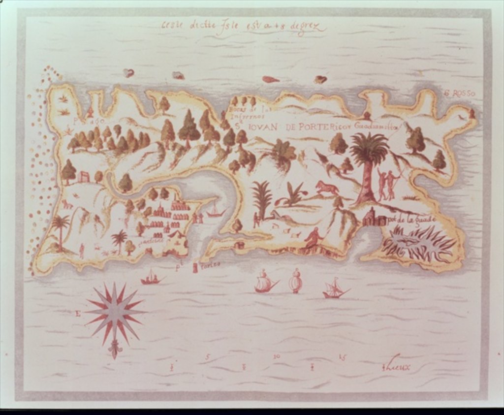 Detail of Map of the island of Puerto Rico, 1599 by Samuel de Champlain