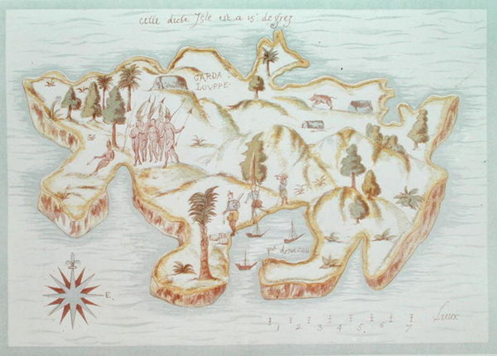 Detail of Map of the island of Martinique, 1599 by Samuel de Champlain