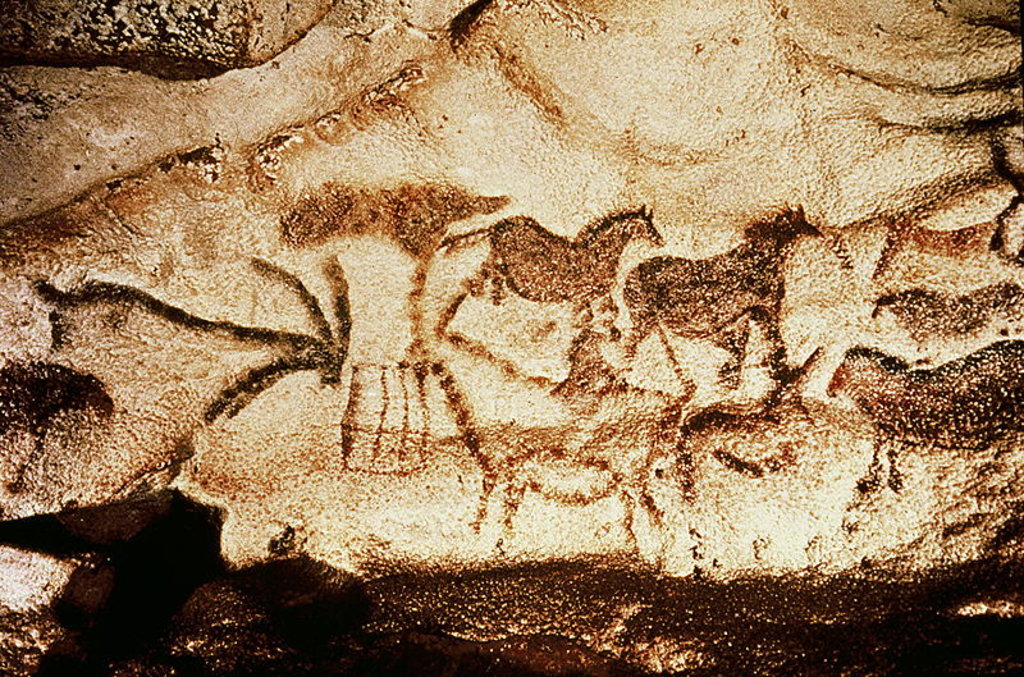 Detail of Horses and deer from the Caves at Altamira, c.15000 BC by Prehistoric Prehistoric