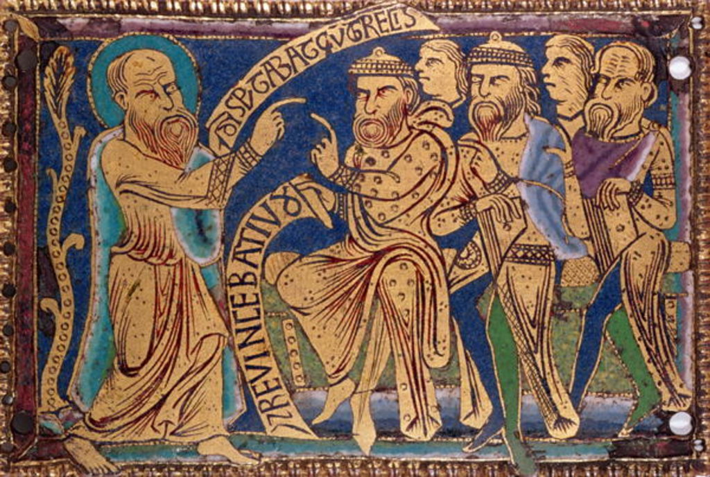 Detail of Plaque depicting St. Paul disputing with Greeks and Jews, mid 12th century by Anonymous