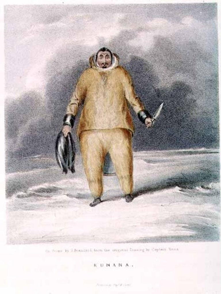 Detail of Kunana, an eskimo by John (after) Ross