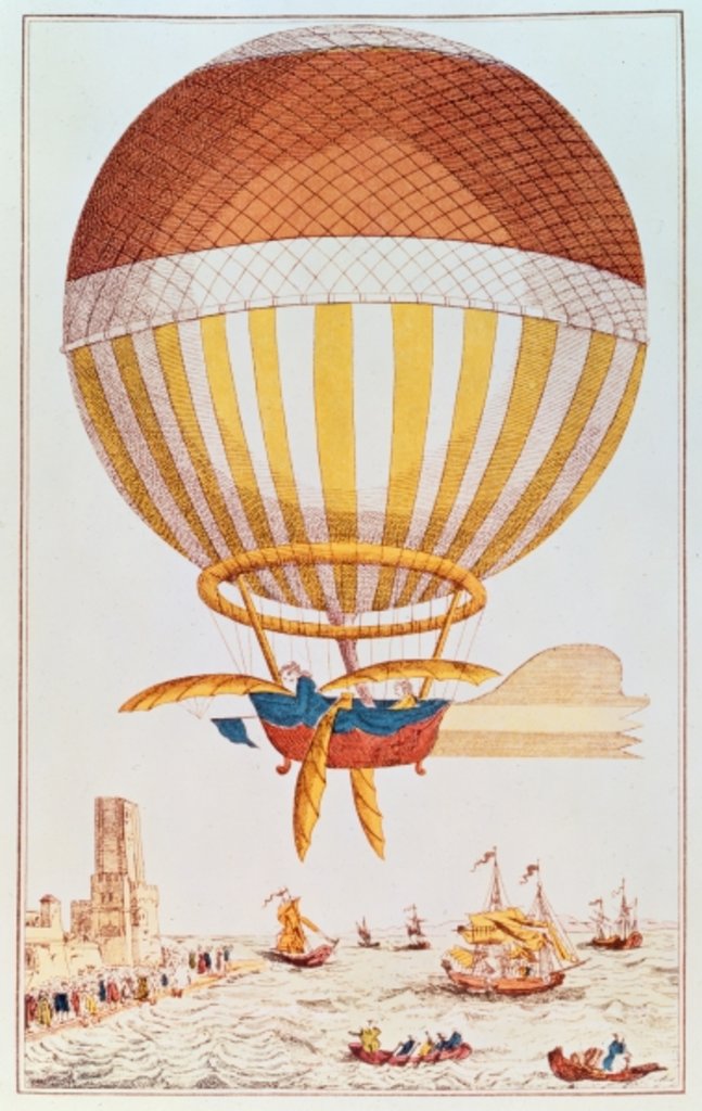 Detail of The First Channel Crossing by Air of Jean Pierre Francois Blanchard and John Jeffries, 1785 by French School