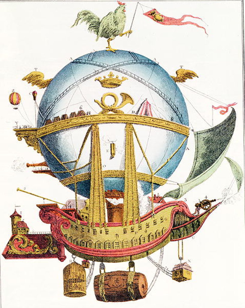 Detail of La Minerve cartoon of French 'air vessel', early 19th century by Anonymous