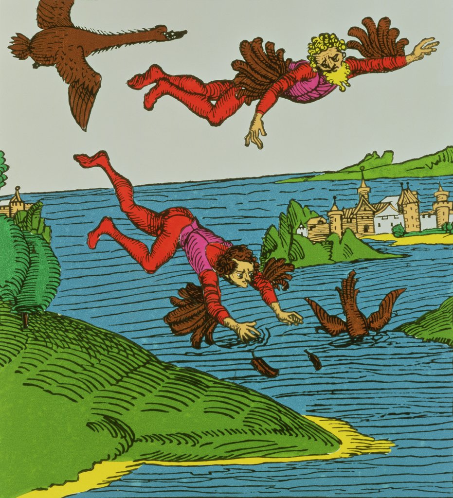 Detail of Daedalus and Icarus, 15th century by Anonymous