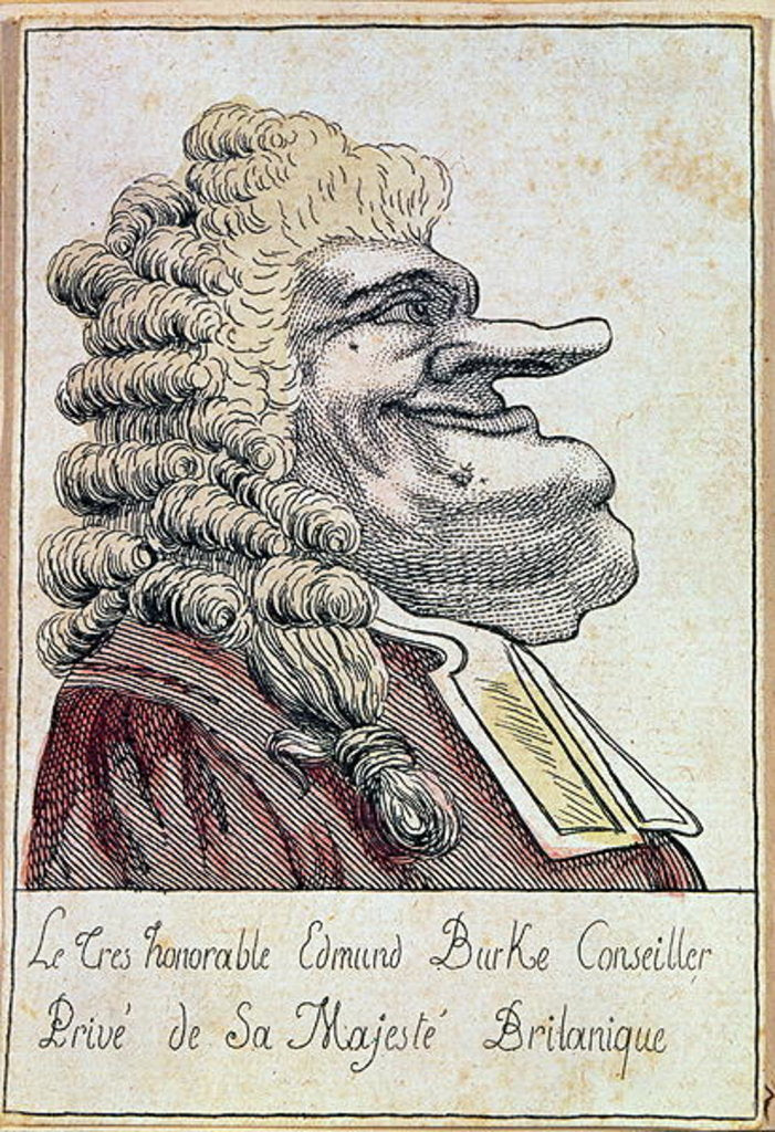 Detail of The very honourable Edmund Burke, private adviser to His Majesty, the British king, French caricature, c.1790 by French School