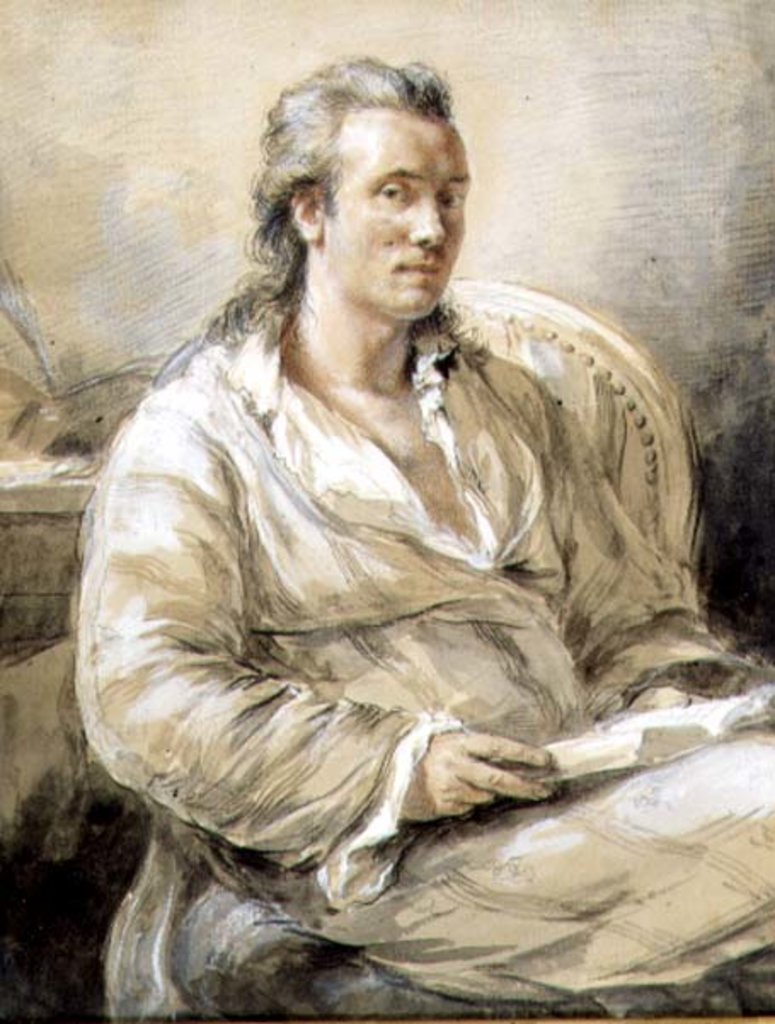 Detail of Self portrait by Marc Theodore Bourrit