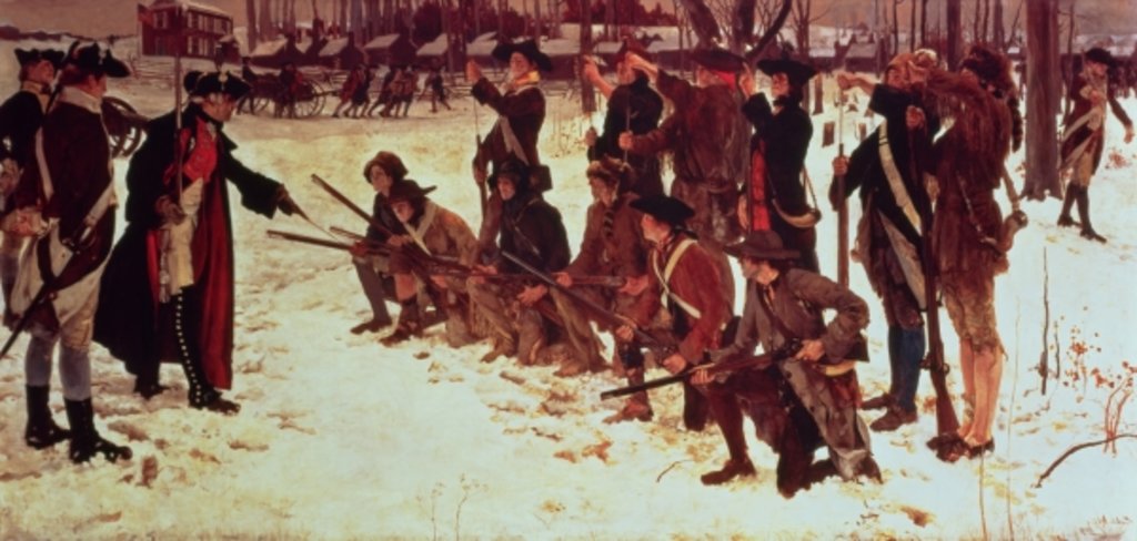 Detail of Baron von Steuben drilling American recruits at Valley Forge in 1778, 1911 by Edwin Austin Abbey