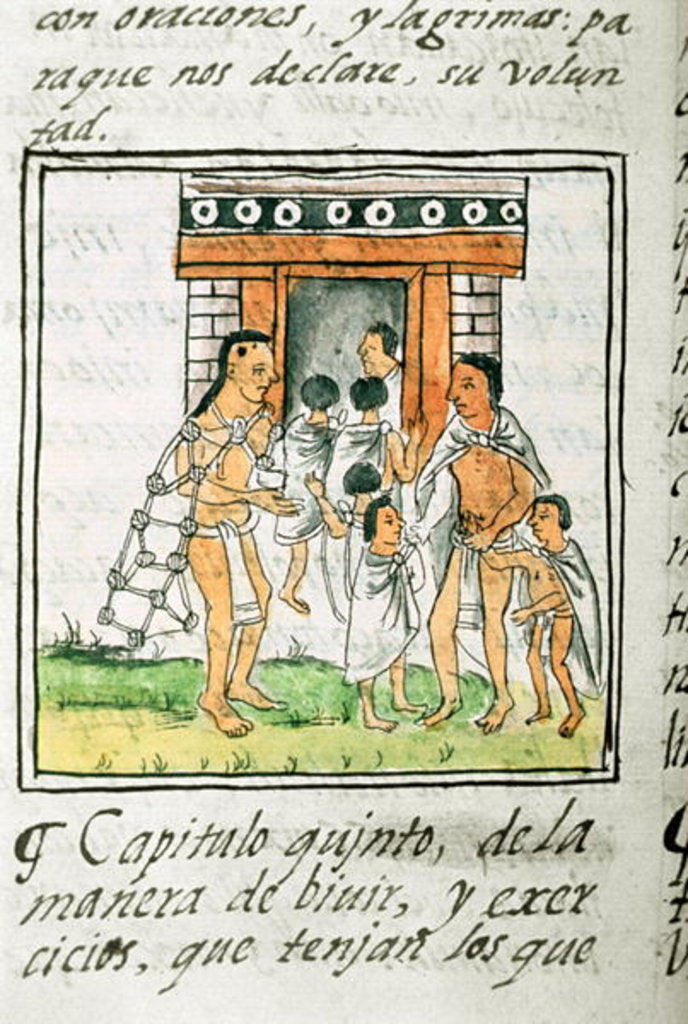 Detail of Ms Palat. 218-220 Book IX Young children entering a house by Spanish School