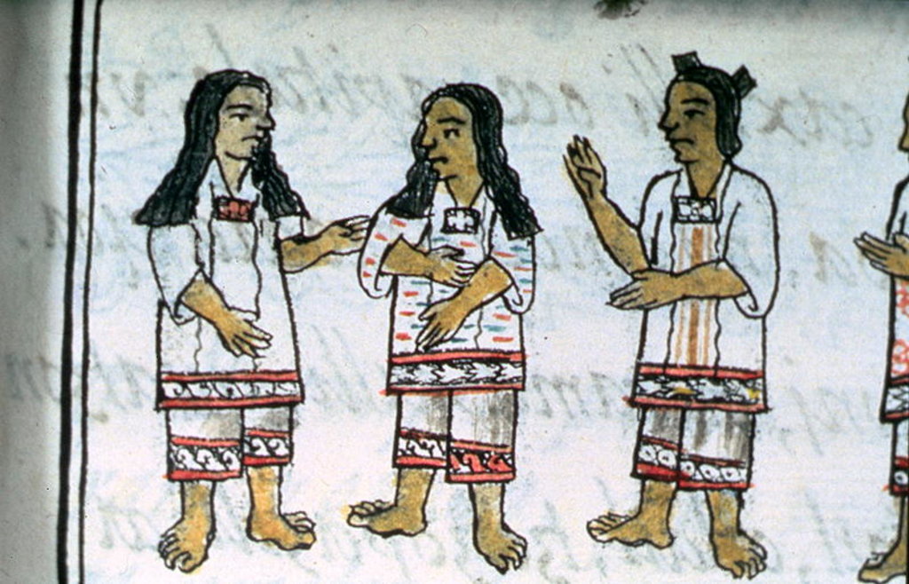 Detail of Female Aztec costumes by Spanish School