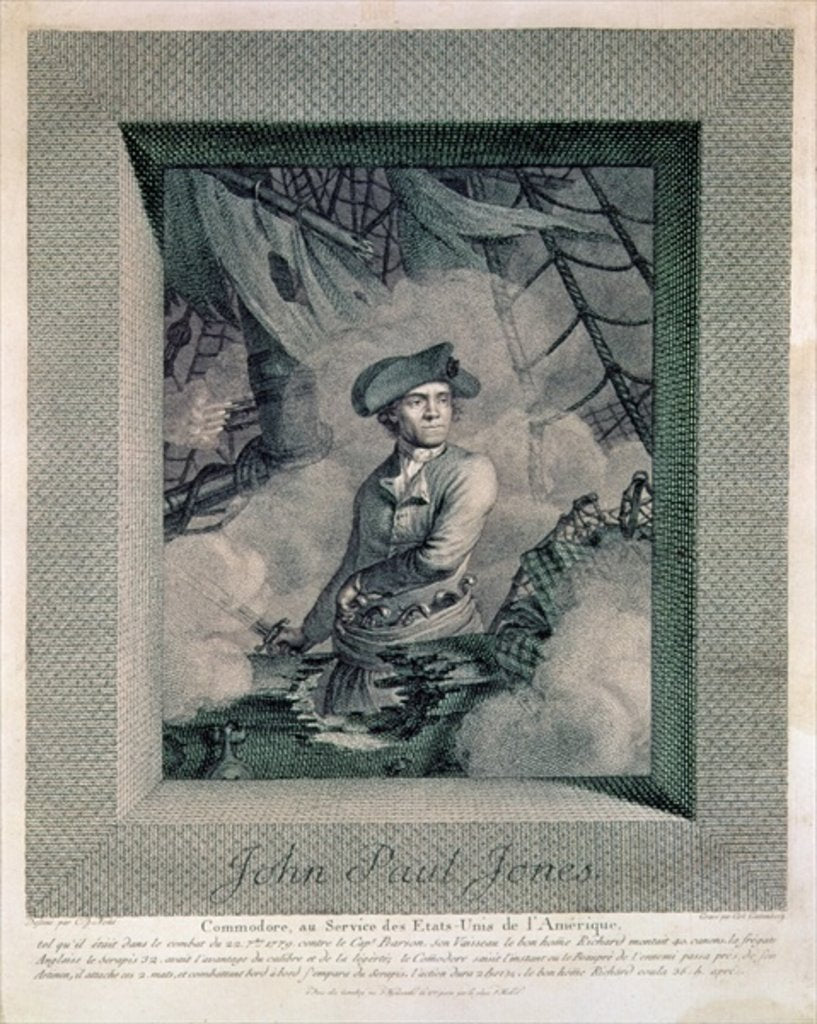 Detail of Portrait of John Paul Jones by Claude Jacques Notte