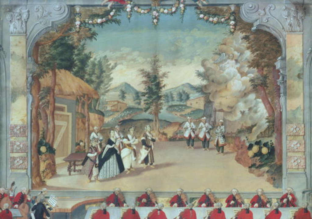 Detail of Joseph Haydn at the first performance of his opera 'L'Incontro Improvviso' in the Esterhazy theatre, 29th August 1775 by Pietro Travaglia