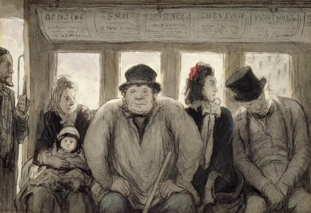 Detail of The Omnibus, 1864 by Honore Daumier