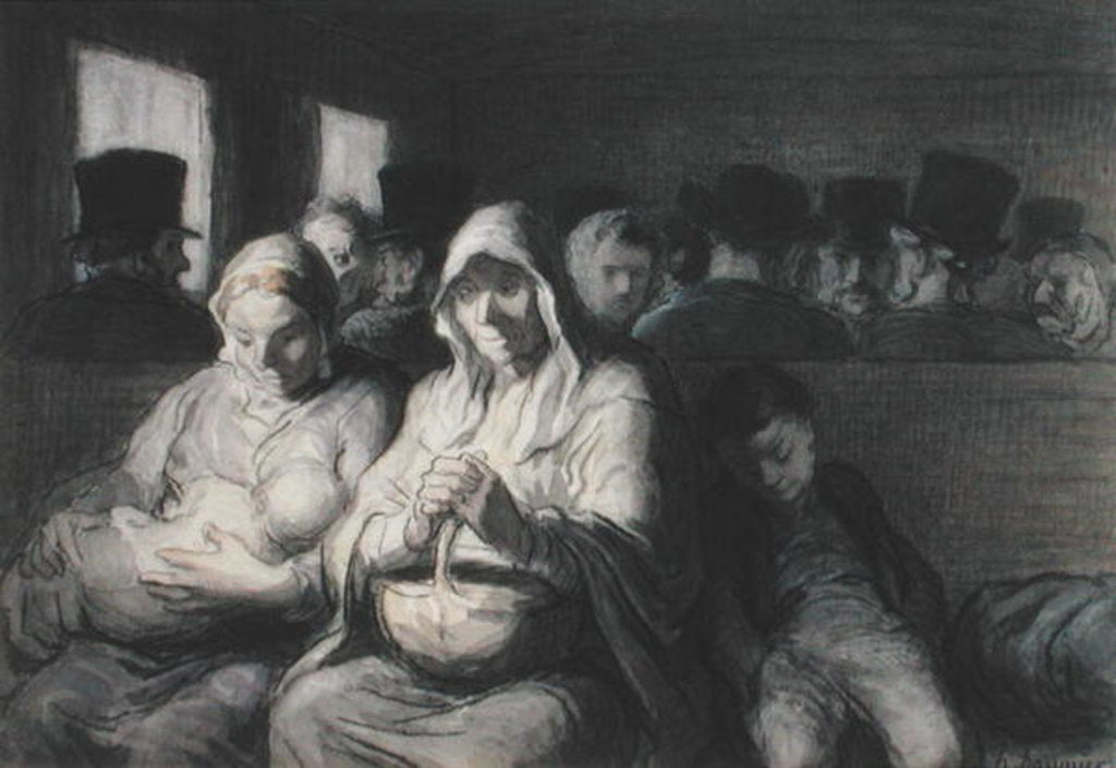 Detail of The Third Class Carriage, 1864 by Honore Daumier
