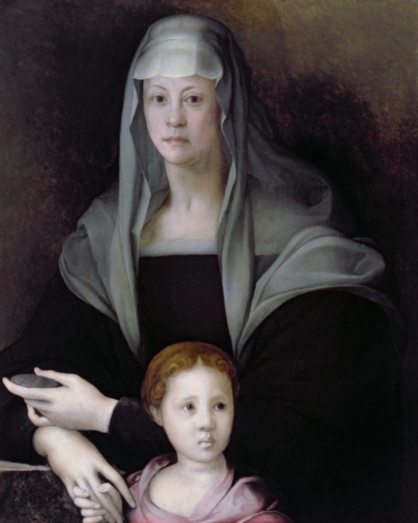Detail of Portrait of Maria Salviati with Giulia de' Medici, c.1539 by Jacopo Pontormo