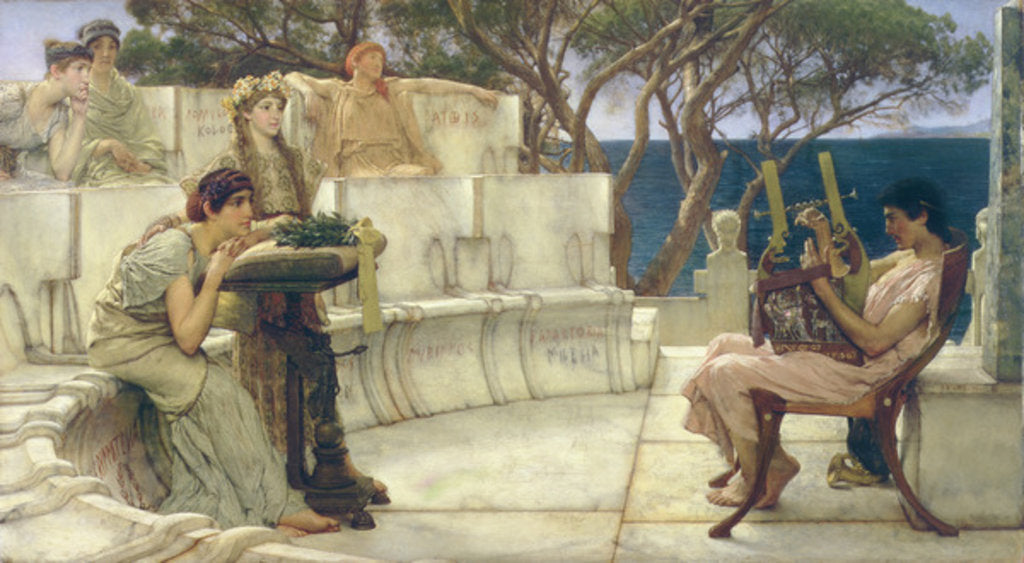 Detail of Sappho and Alcaeus, 1881 by Lawrence Alma-Tadema