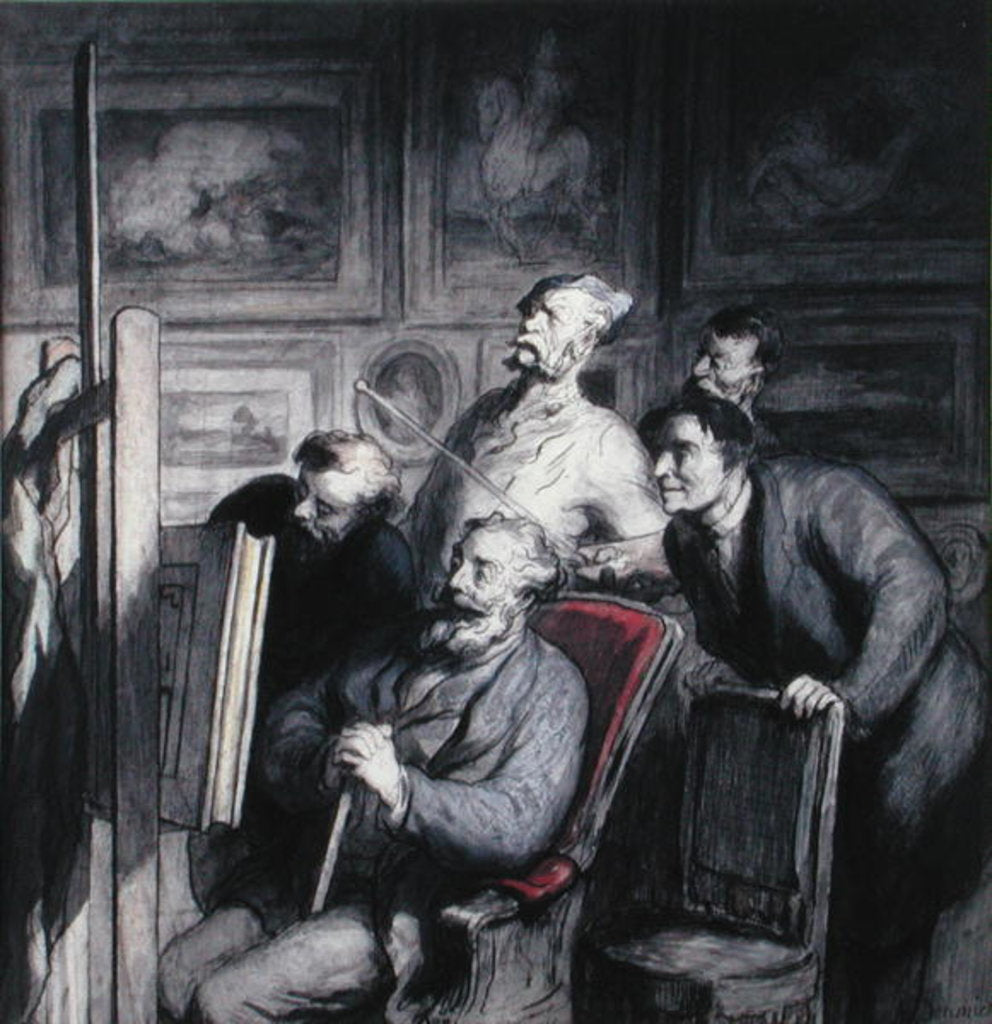 Detail of The Amateurs, after 1862 by Honore Daumier