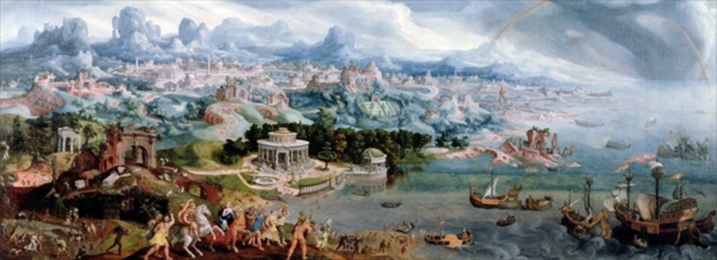 Detail of Panoramic Fantasy with the Abduction of Helen, 1535 by Maerten van Heemskerck