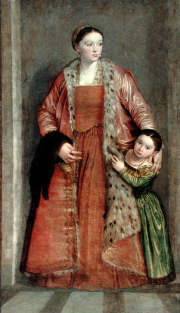 Detail of Portrait of Countess Livia da Porto Thiene and her Daughter, Portia, c.1551 by Veronese