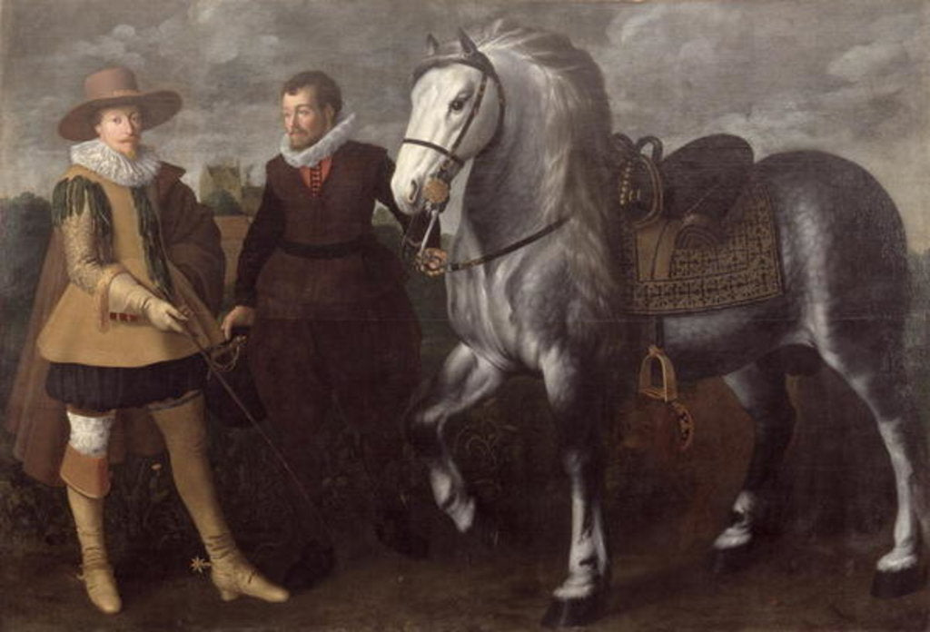 Detail of Portrait of a Gentleman with His Horse and Groom, 1624 by Adriaen I van Nieulandt
