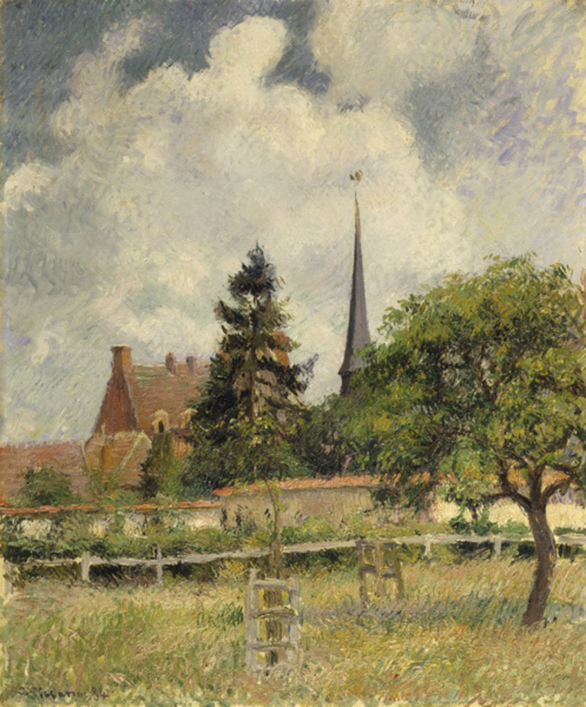 Detail of The Church at Eragny, 1884 by Camille Pissarro