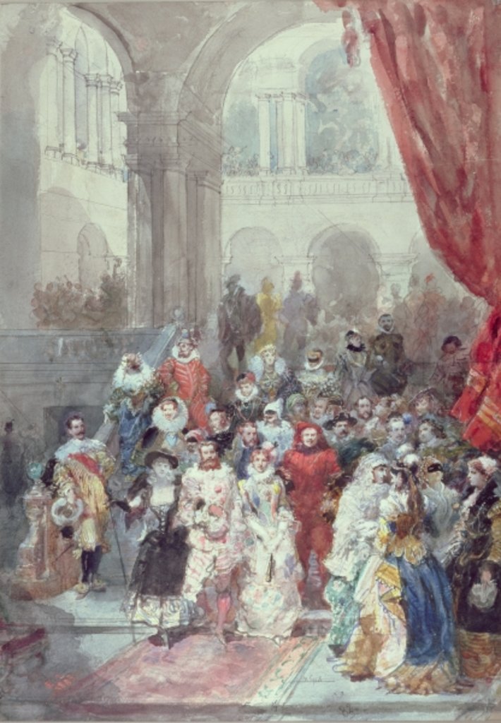 Detail of Study for a costume ball given by the Princess of Sagan, 1883 by Eugene-Louis Lami